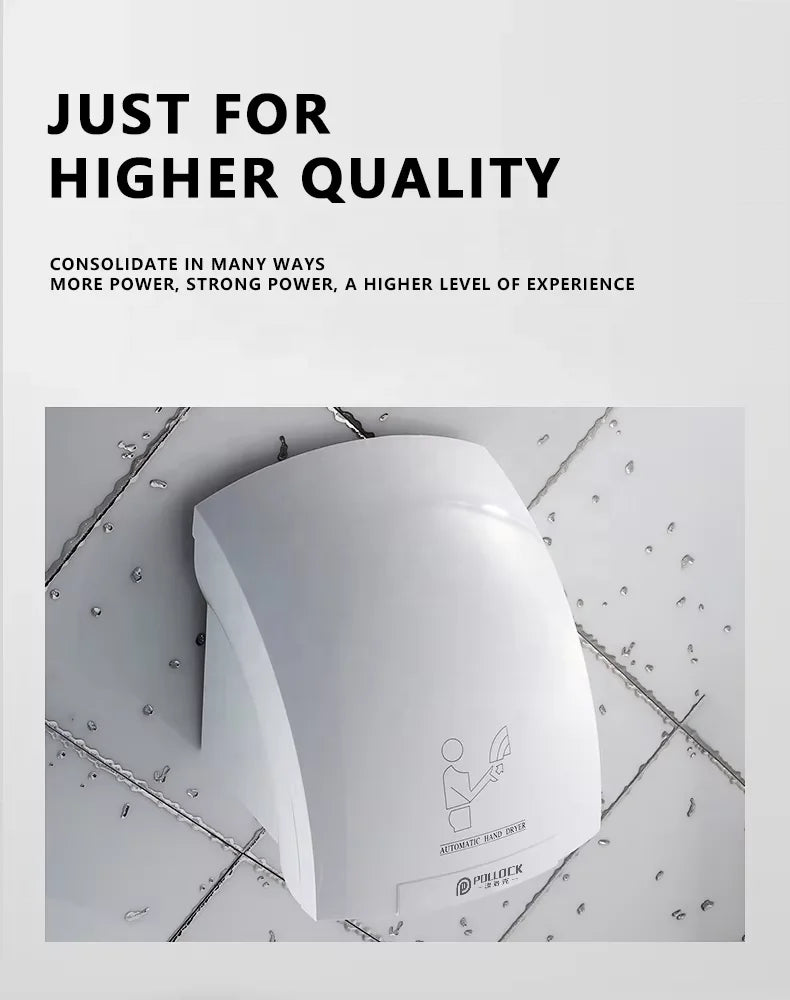 DUTRIEUX 1800W Wall-Mount Touchless Automatic Hand Dryer