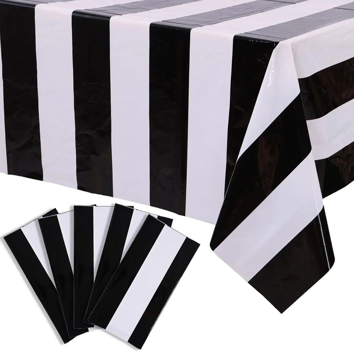 Red & White Striped Tablecloth 54x108" | Circus Carnival Party