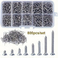 800-Piece M2 Self-Tapping Screw Set with Storage Box
