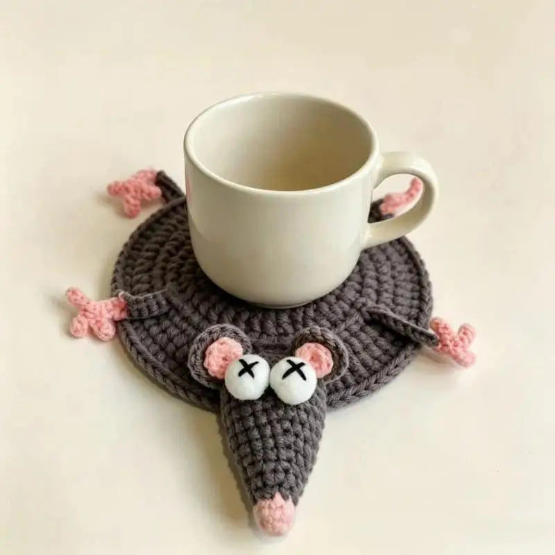 Handmade Animal Crochet Coaster & Desktop Storage Tray