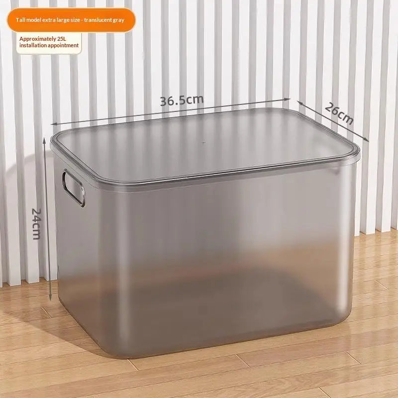 Frosted Plastic Desktop Storage Box – Dustproof Organizer