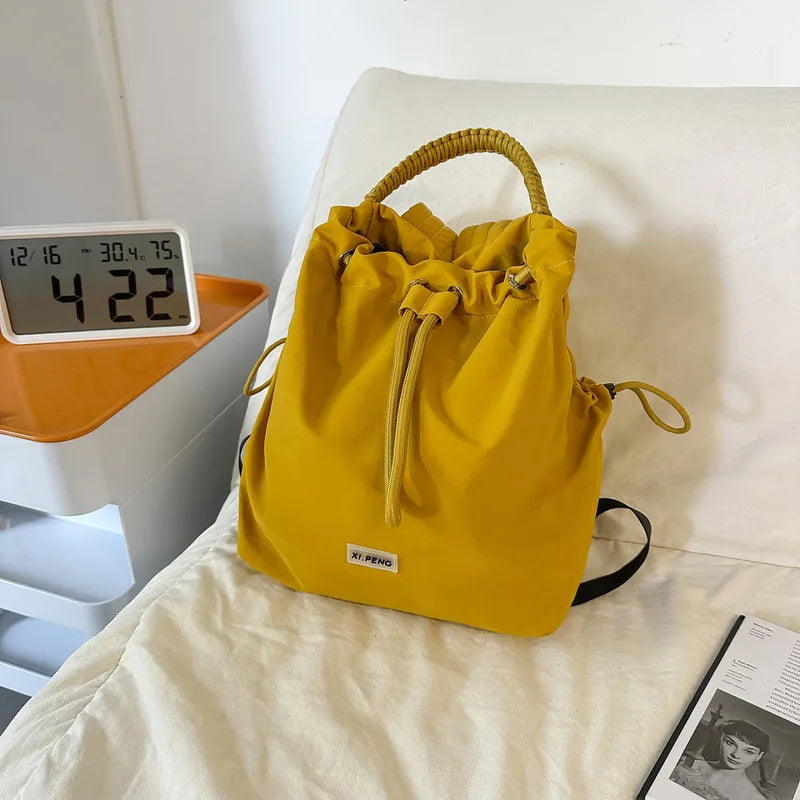 Nixie Large Canvas Drawstring Backpack – Women's Travel Tote