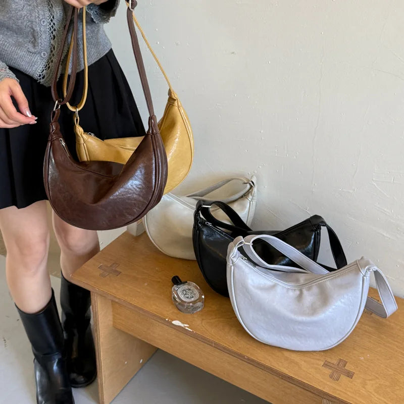 Nixie Retro Dumpling Hobo Handbag – Faux Suede Women's Purse
