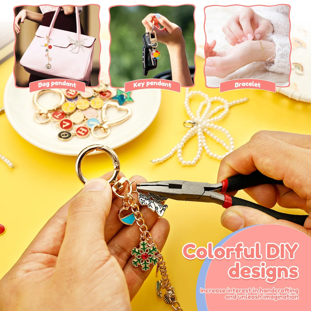 532Pcs DIY Keychain Making Kit – 196 Alloy Charms & Tools