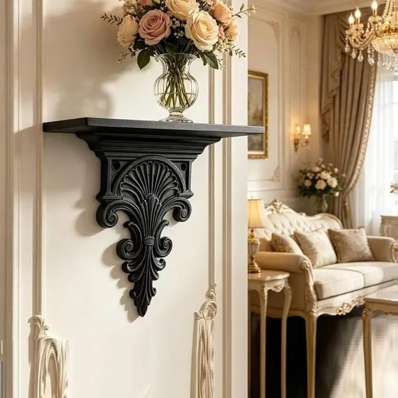 3D Carved Gothic Floating Wall Shelf – Plant & Décor Display