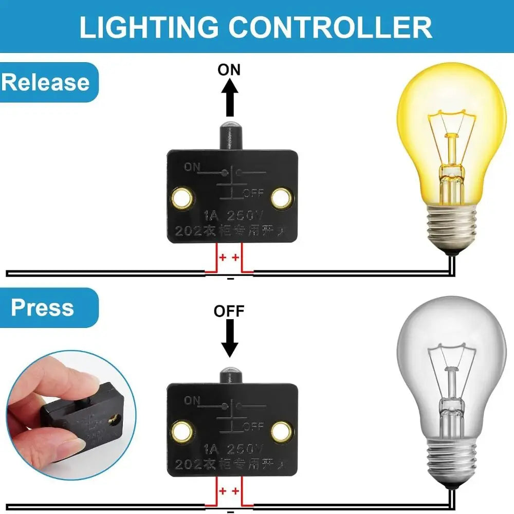 3-Pack Auto Touch Closet Door Switch – Cabinet Lamp Switch