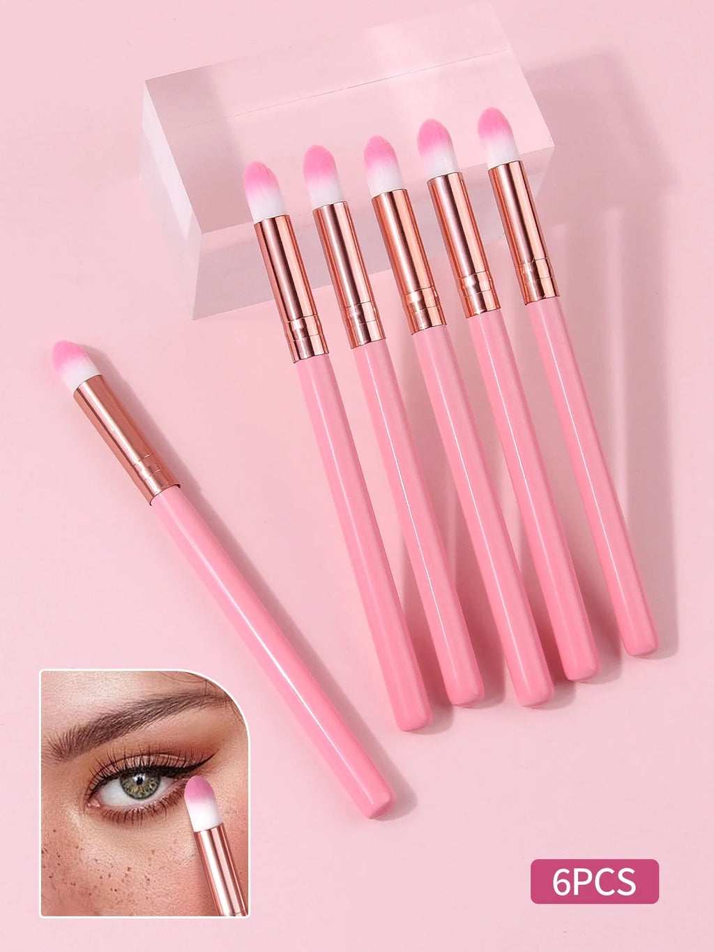 6-Piece Bullet Head Makeup Brush Set | Eye & Face Tools
