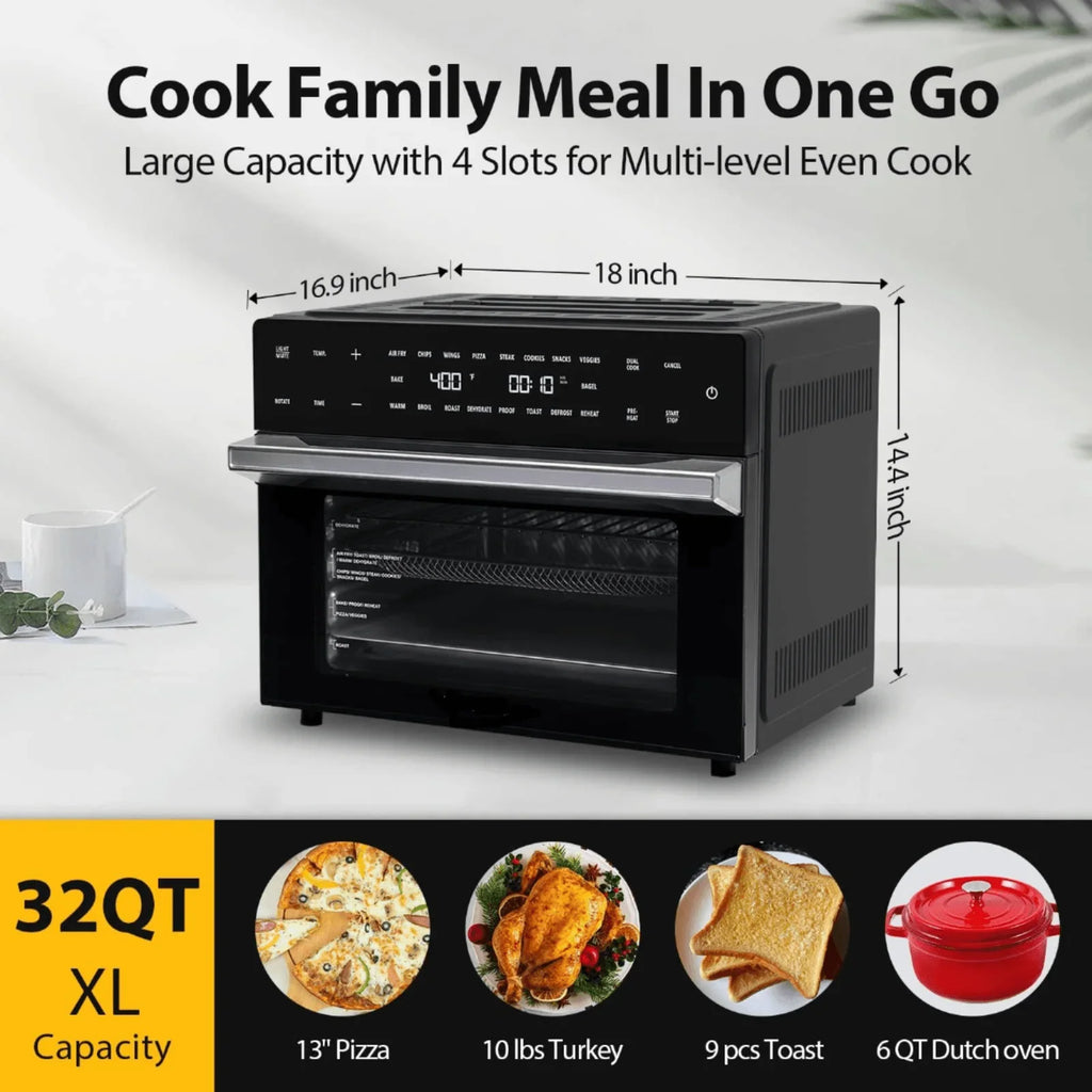 DUTRIEUX 18-in-1 Air Fryer Toaster Oven 32Qt | Rotisserie