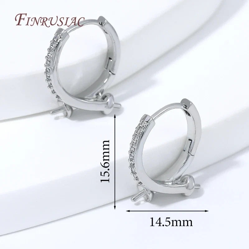 18K Gold Plated Huggie Hoop Earring Findings – Zirconia DIY