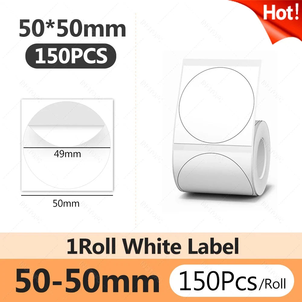 Niimbot Thermal Label Paper Round White 20-50mm | B1 B21 B203