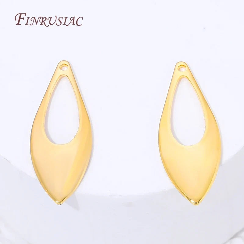 18K Gold Plated Openwork Leaf Teardrop Charms – DIY Jewelry