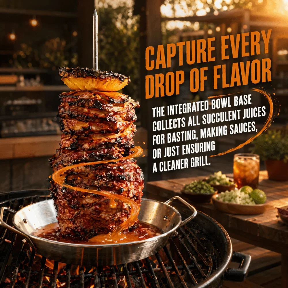 Stainless Steel Vertical Skewer Set – Al Pastor Shawarma Spit