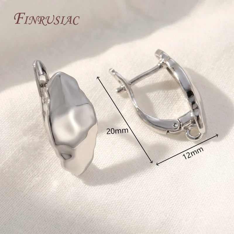 Geometric Leverback Earring Hooks 18K Gold Silver Plated 4 Styles