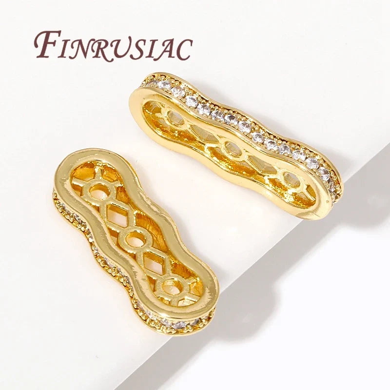 18K Gold Plated Zircon Spacer Beads – DIY Jewelry Findings