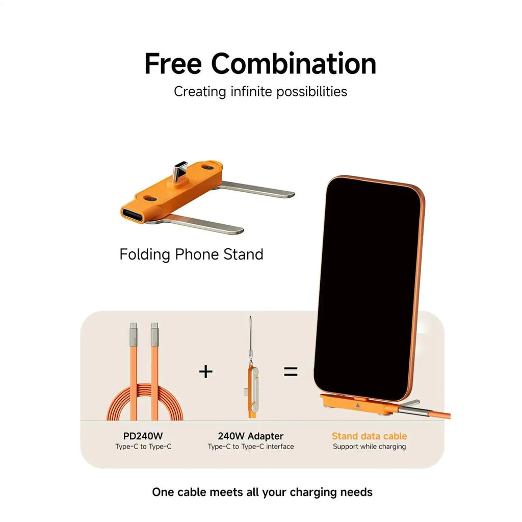 240W Foldable Phone Charging Stand | Type-C Desk & Bedside