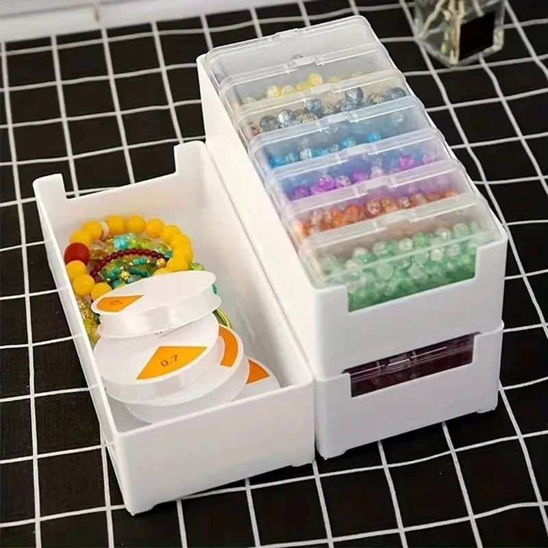 Transparent Plastic Cable Storage Box | Divided Grid