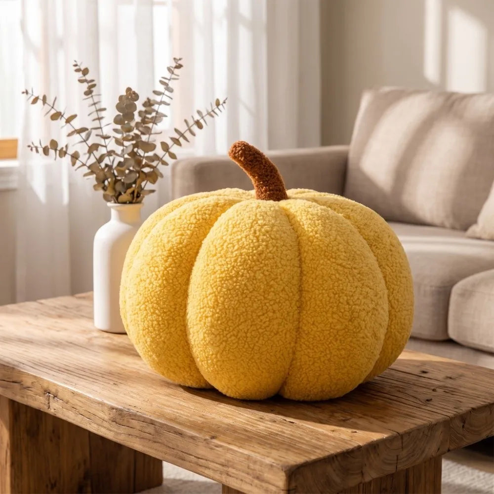 Plush Pumpkin Pillow 7.87" – Stuffed Colorful Halloween Décor