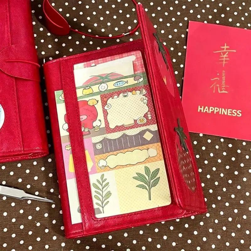 Red PU Leather Refillable Notebook Journal – Daily Planner