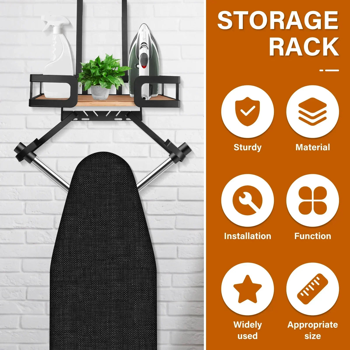 Wall Mount Ironing Board Holder – T & V Shape Storage Rack
