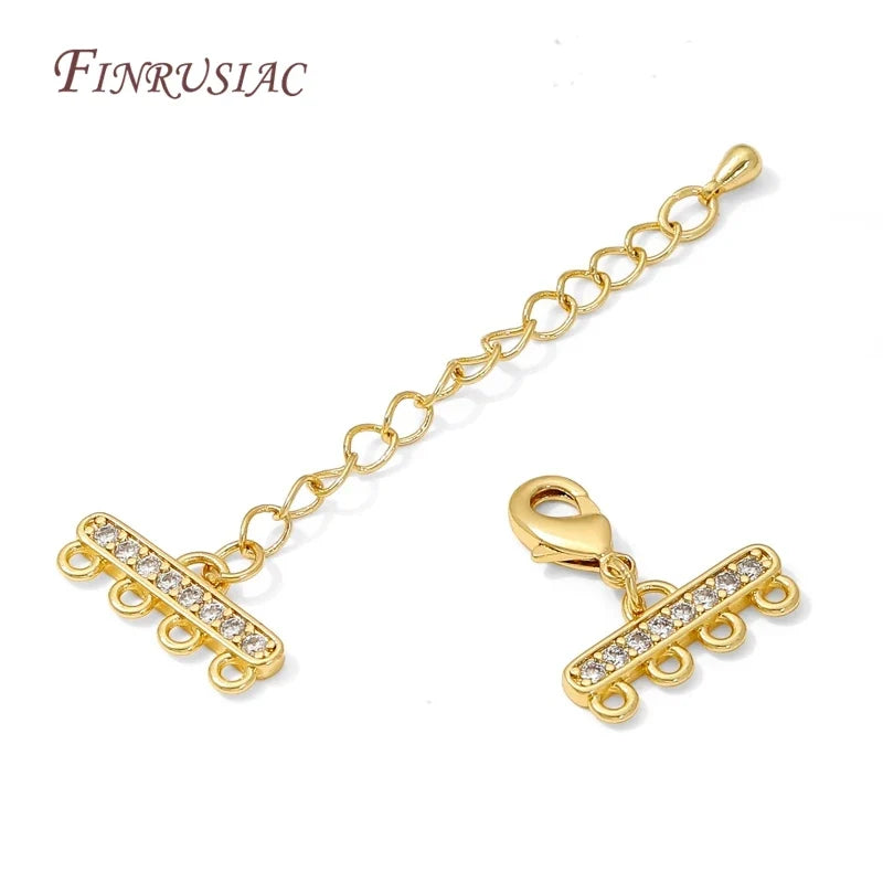 18K Gold Plated Brass Chain Extender – DIY Pearl Necklace Connector