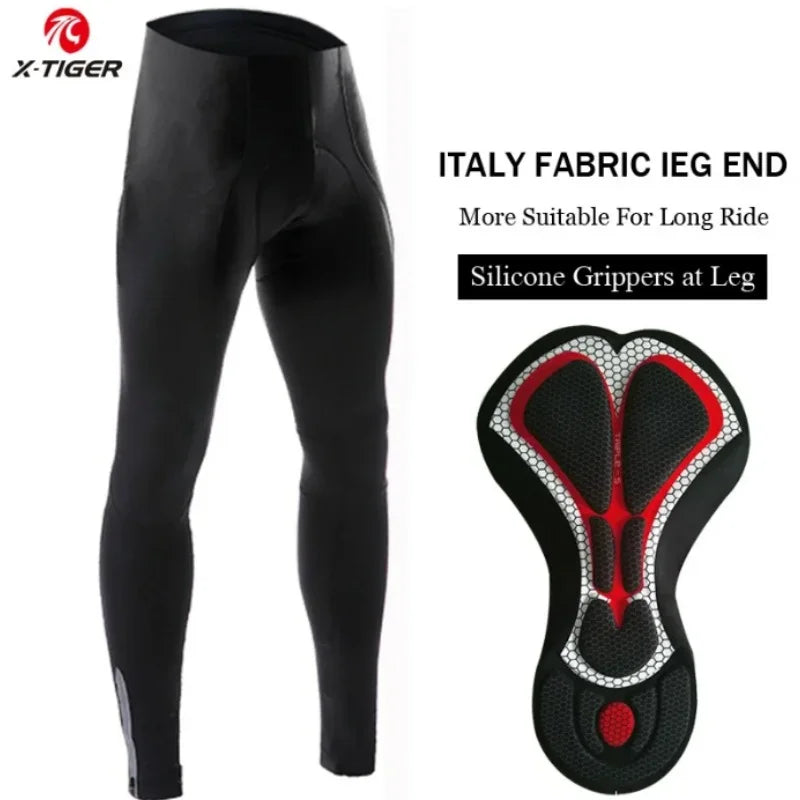X-TIGER Men's Thermal Cycling Bib Pants – 5D Gel Fleece