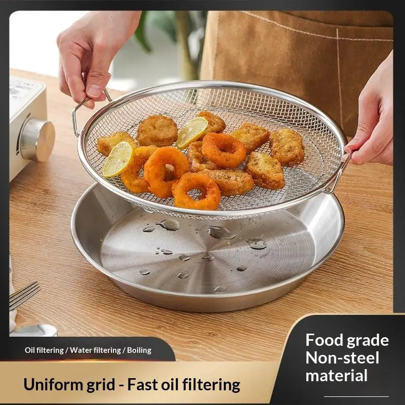 Stainless Steel Oil Filter Tray & Frying Mesh Basket
