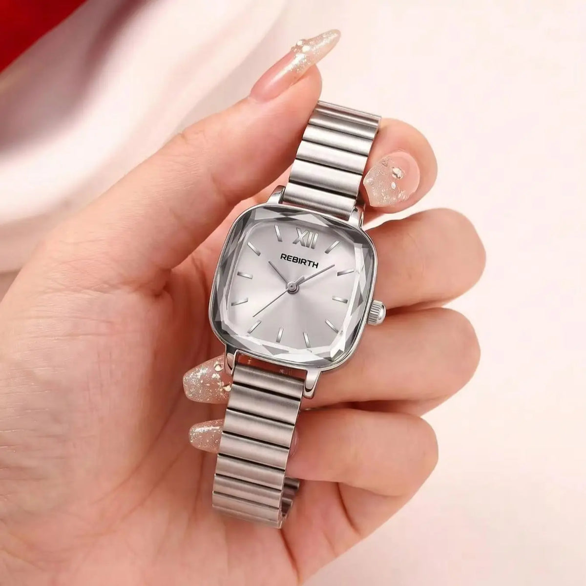 REBIRTH Women's Small Square Quartz Watch – Minimalist Style