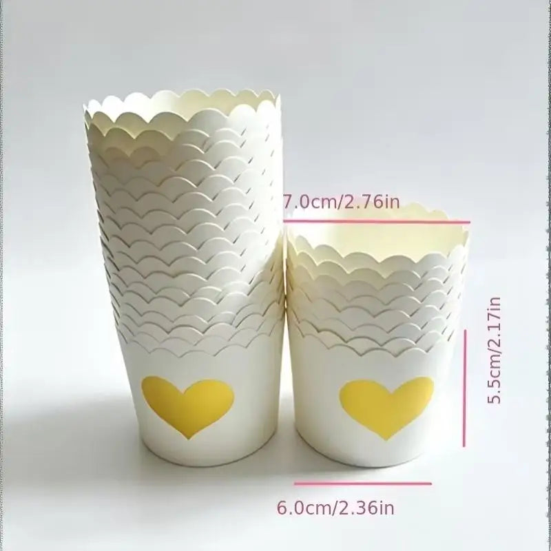 50 Pcs Gold Foil Cupcake Liners – Non-Stick Greaseproof Muffin Cups