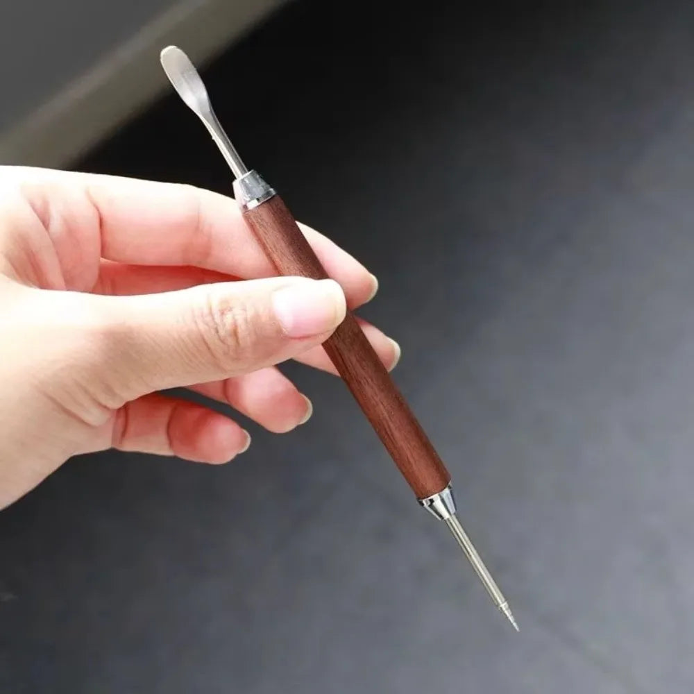Wooden Handle Coffee Latte Art Pen – Needle & Spatula Tool