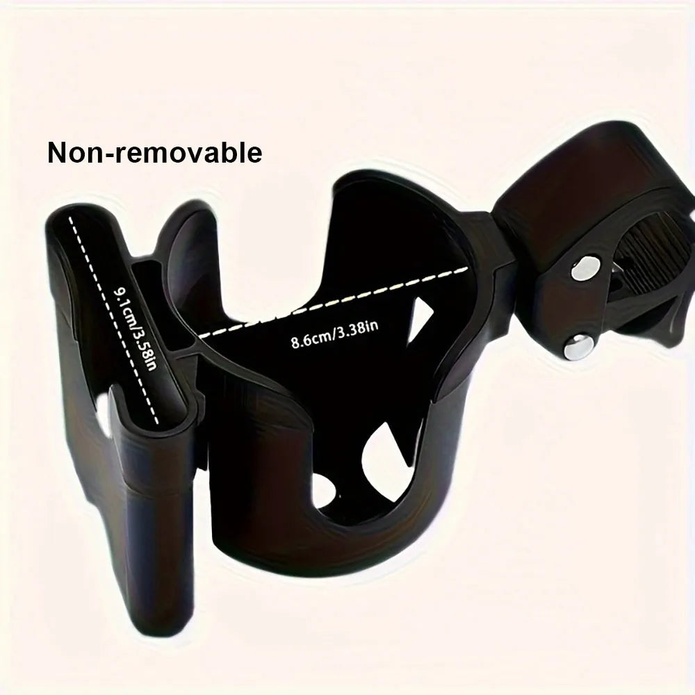 Universal 2-in-1 Stroller Cup & Phone Holder – 360° Rotating