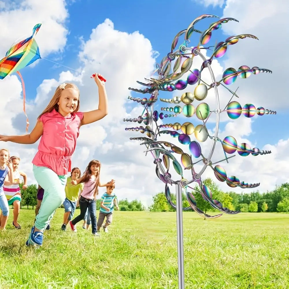 Metal Wind Spinner Windmill Kinetic Sculpture Garden Decor