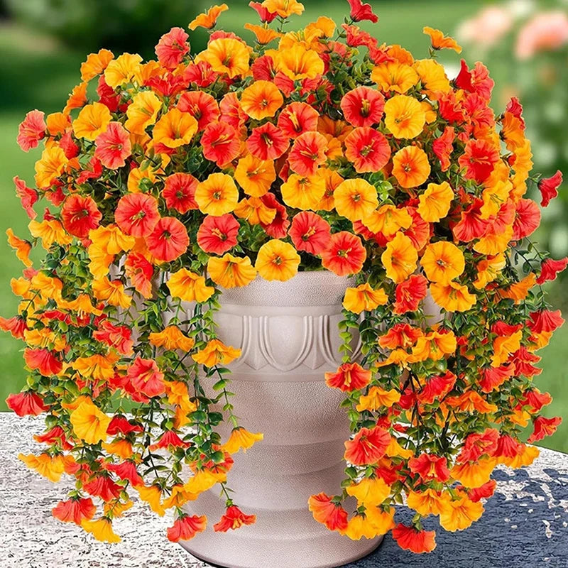 Artificial Morning Glory Wall Hanging Faux Flower Vine Decor