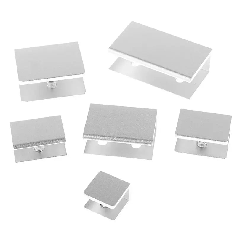 4PCS Square Aluminum Glass Clamps Shelf Clip Bracket 5–12mm