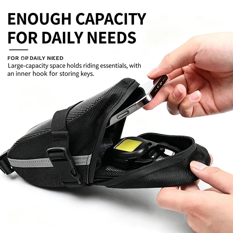 Rainproof Reflective Bike Saddle Bag | 600D MTB Rear Tail Bag