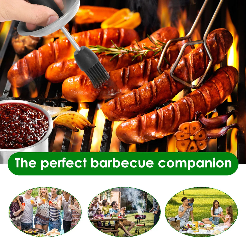 500ML Stainless Steel BBQ Sauce Basting Pot & Brush Set