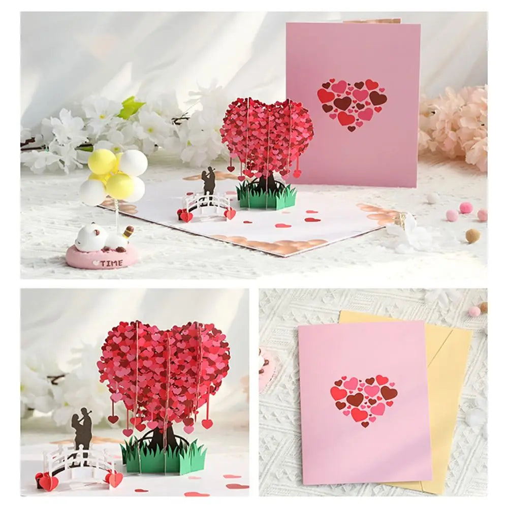 3D Pop-Up Love Card – Romantic Wedding Greeting Postcard