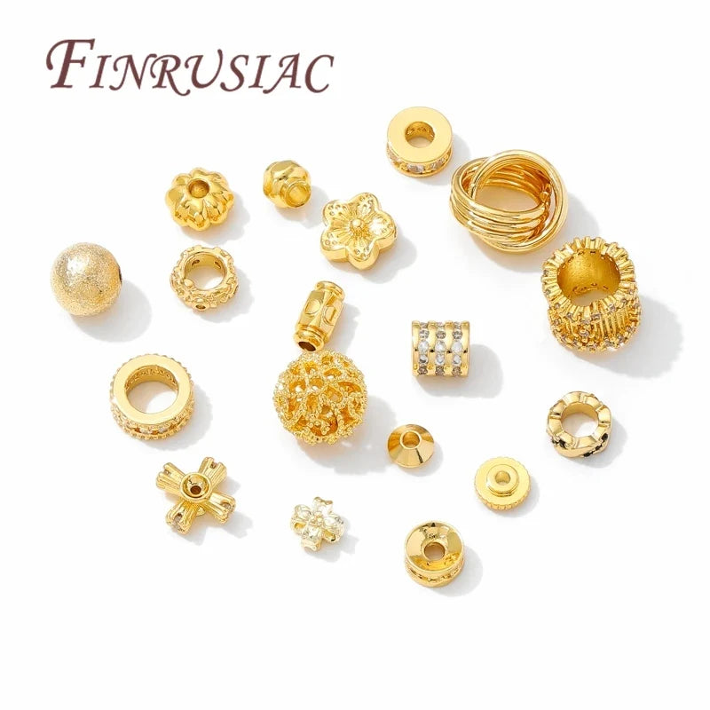 Gold Plated Brass Spacer Beads – DIY Jewelry Findings 6mm×8mm