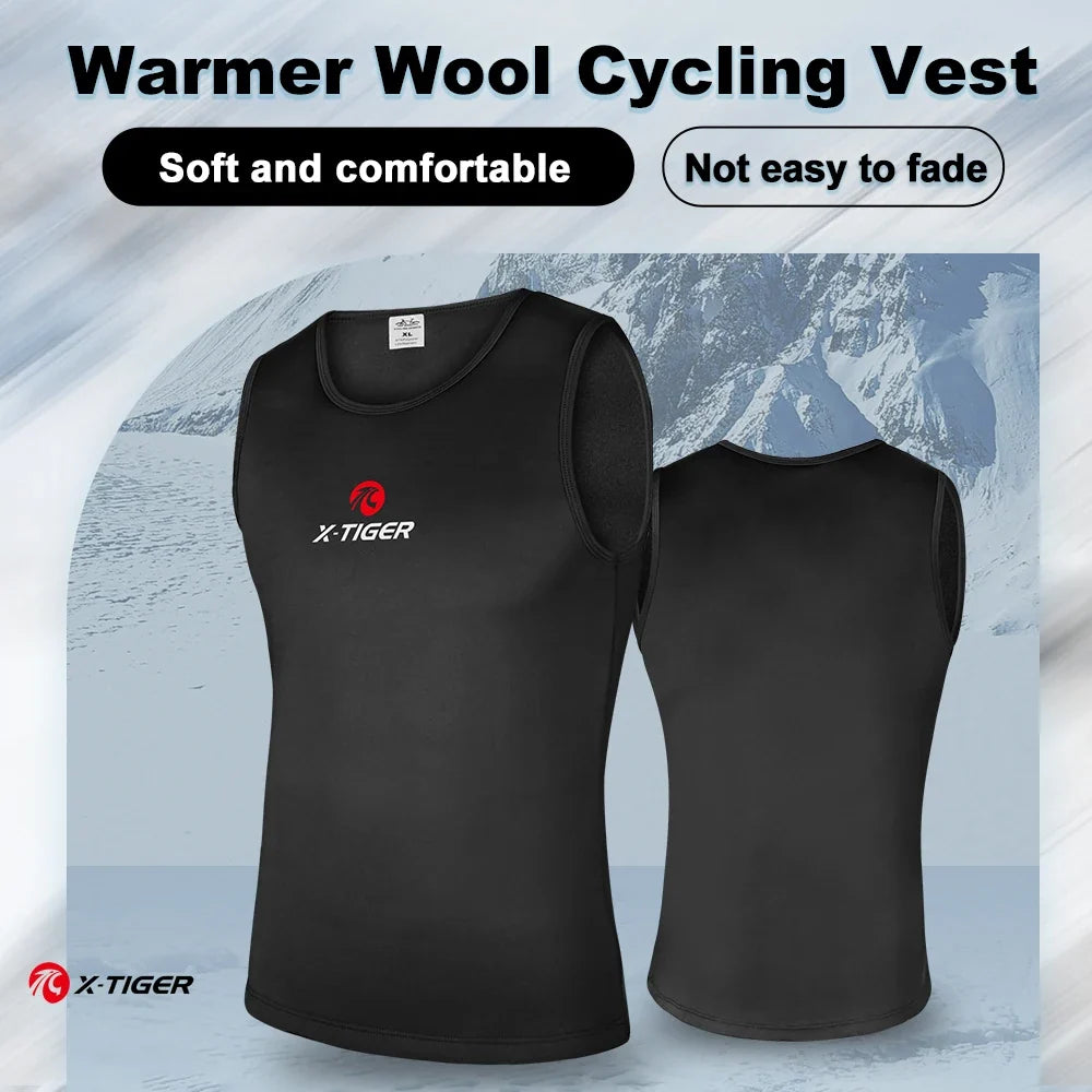 X-TIGER Men's Fleece Sleeveless Thermal Vest | Winter Running