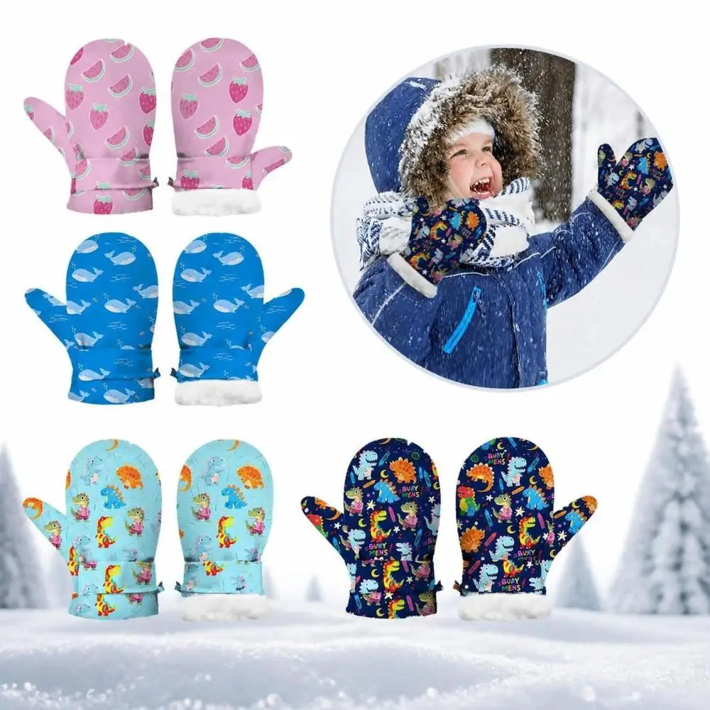 Toddler Waterproof Fleece Mittens | Kids Ski Gloves Ages 2–6