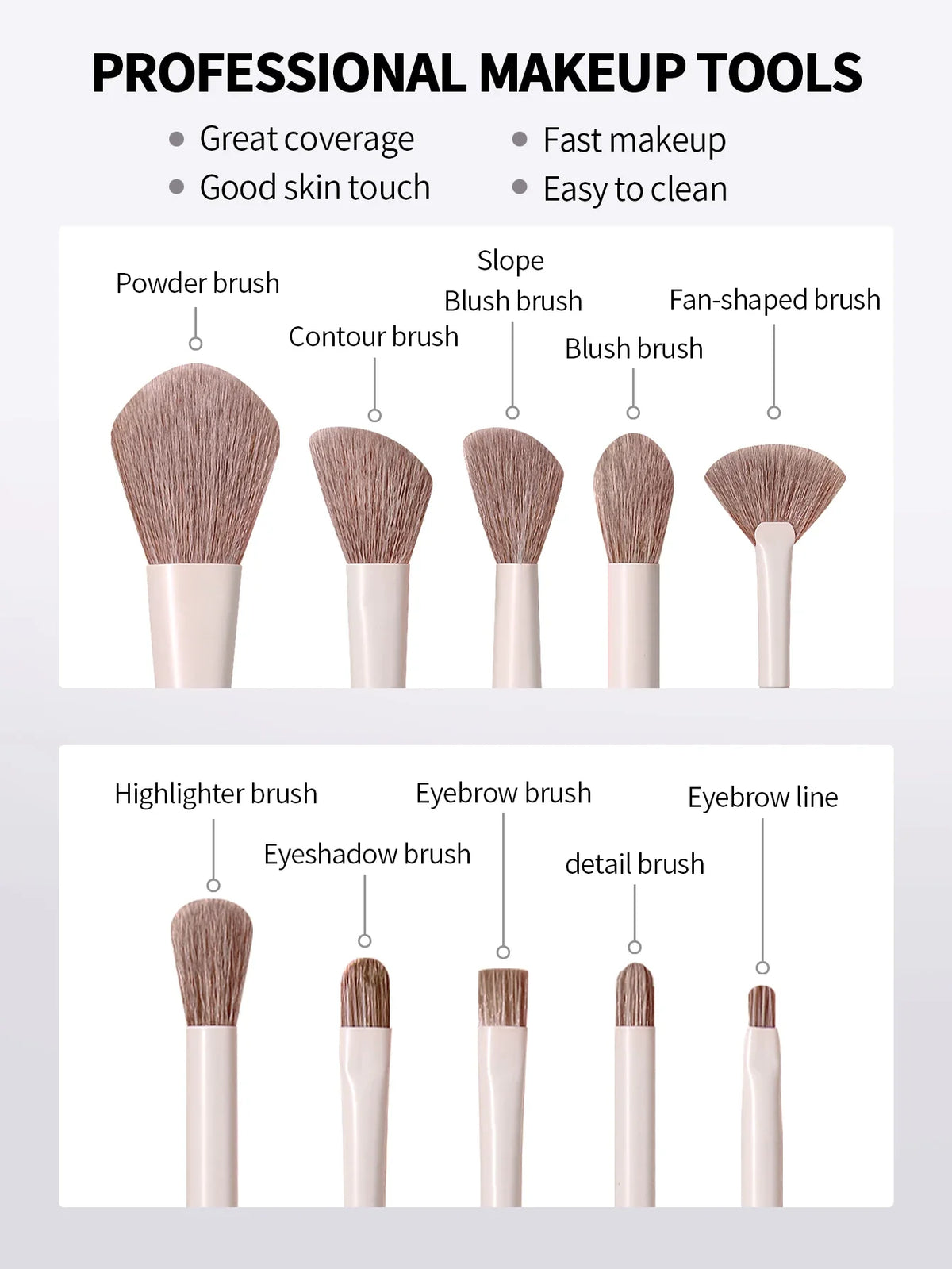 22-Piece Makeup Brush Set – Eyeshadow, Foundation & Blush