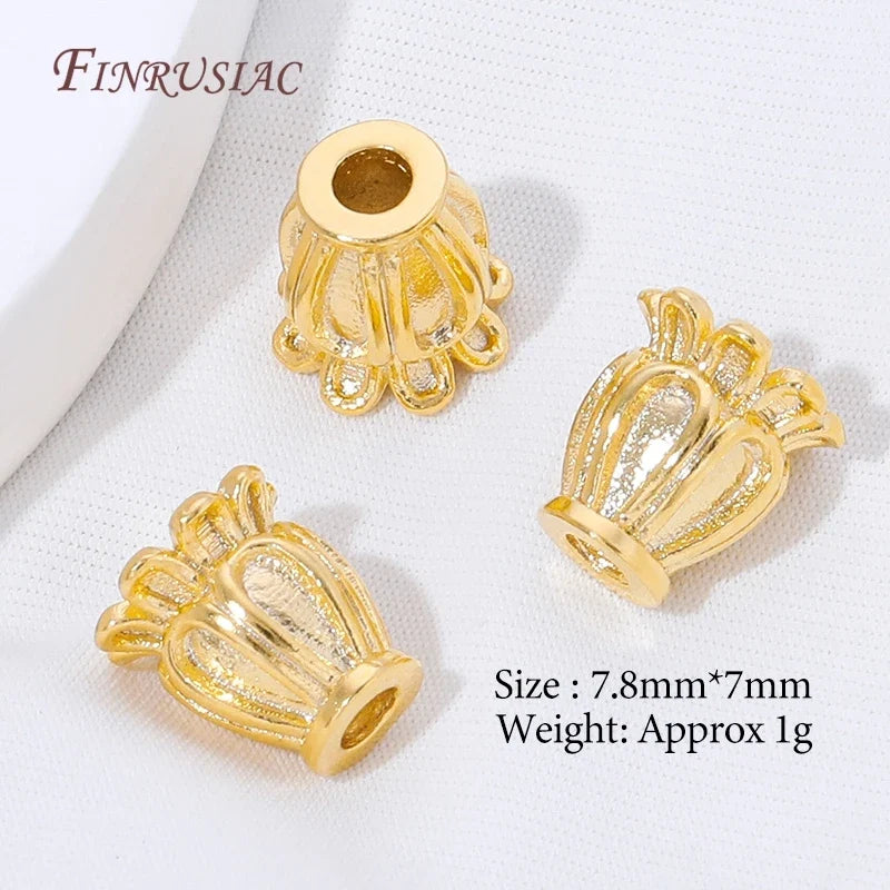 Tulip Flower Tassel End Caps – Gold Brass Bead Cap Findings