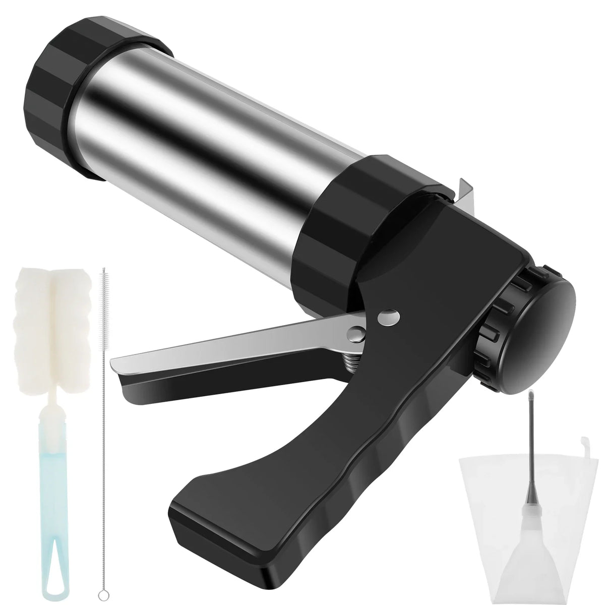 Stainless Steel Churro Maker Machine with 3 Nozzles & Piping Bag