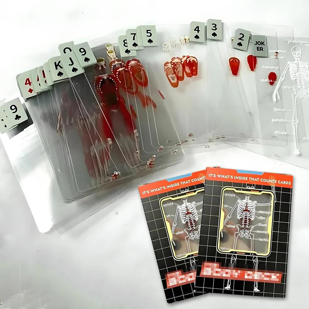 Human Anatomy Transparent Playing Cards – 3D Body Deck