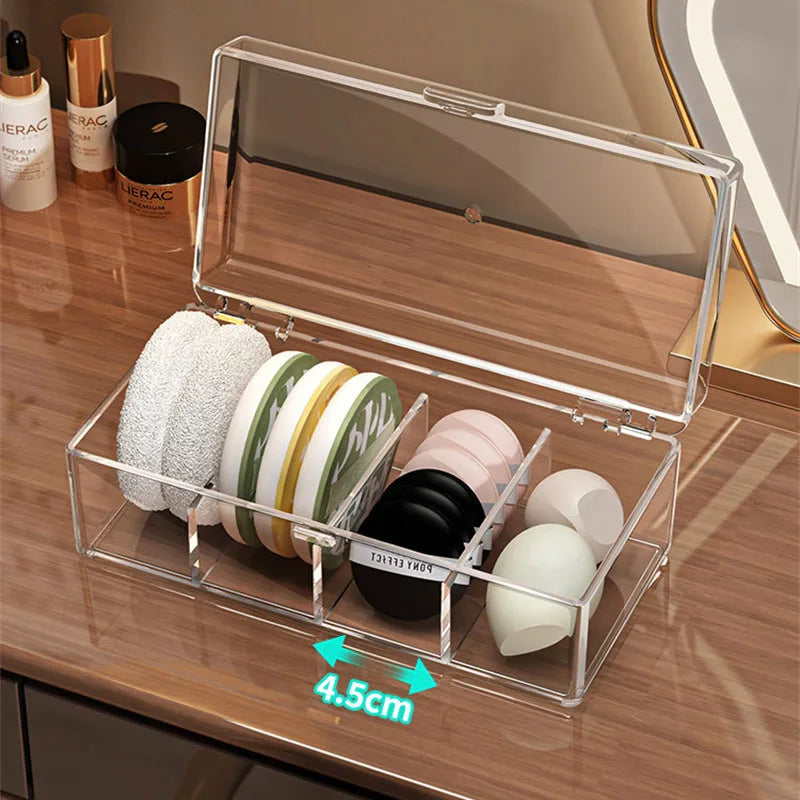 Clear Stackable Acrylic Makeup Organizer Box with Dustproof Lid