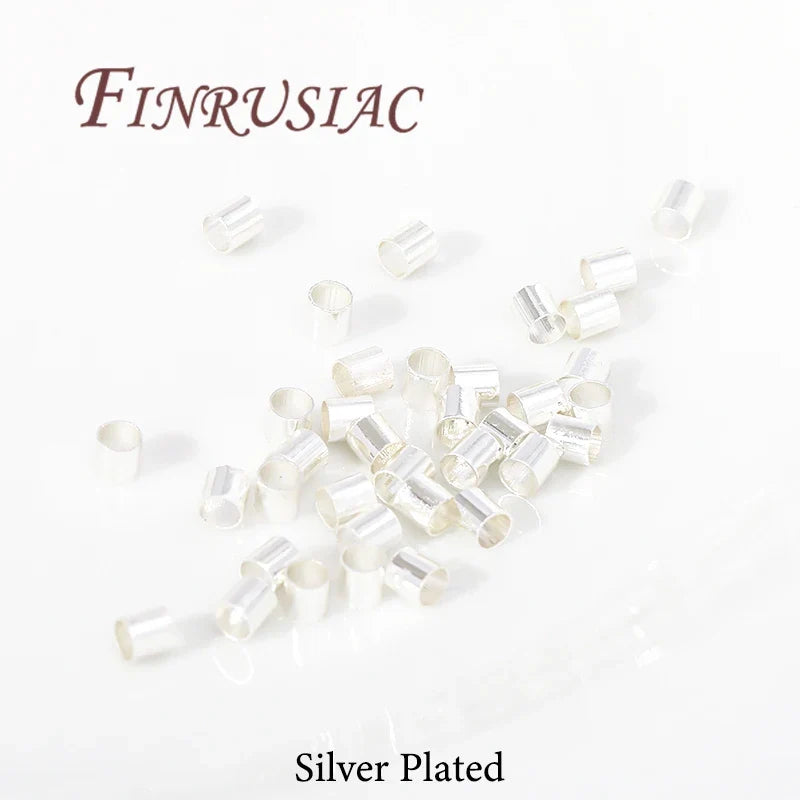 100pcs Gold Plated Tube Crimp Beads 2mm–3mm | DIY Jewelry Findings