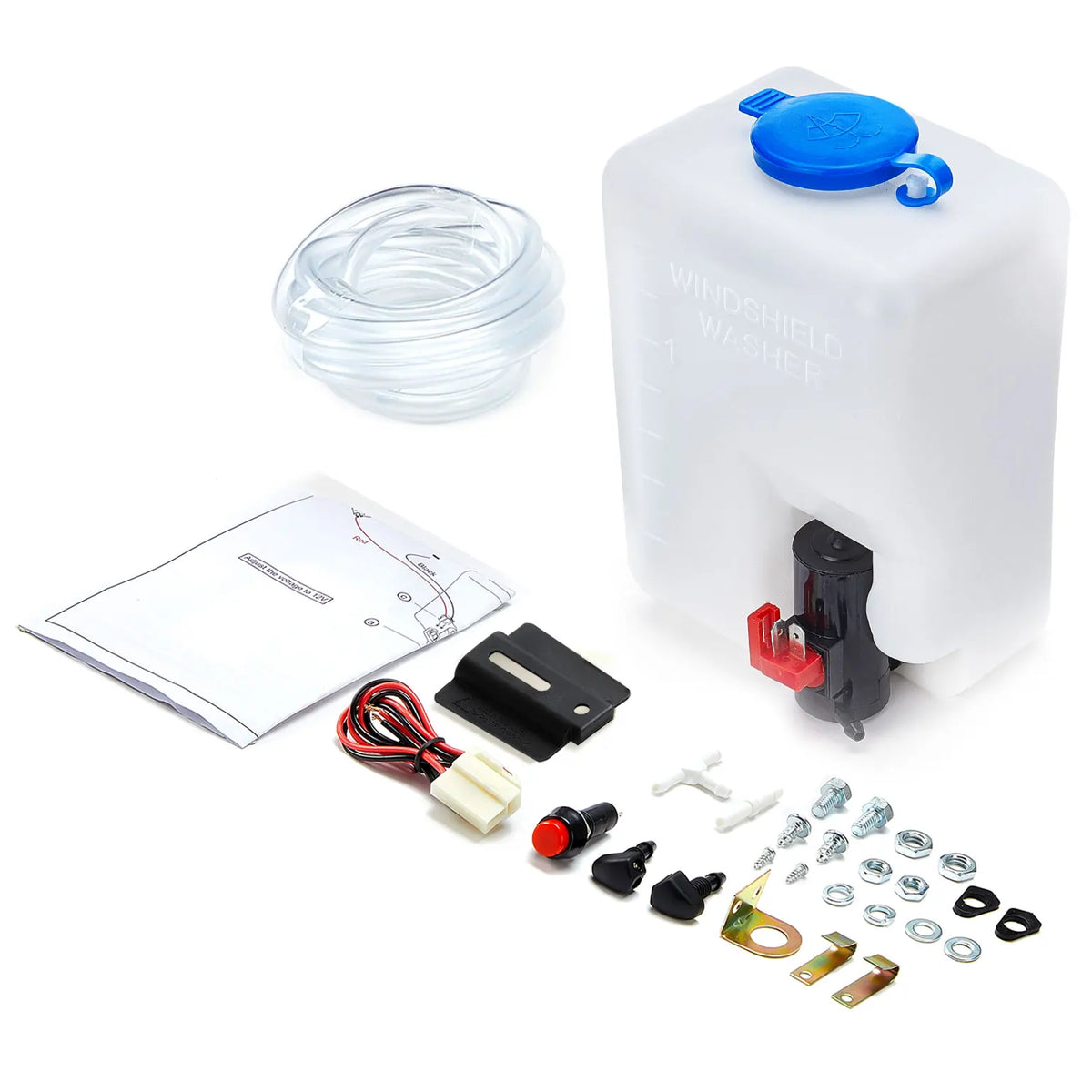 12V Universal Windshield Washer Pump & Reservoir Kit – UTV/ATV