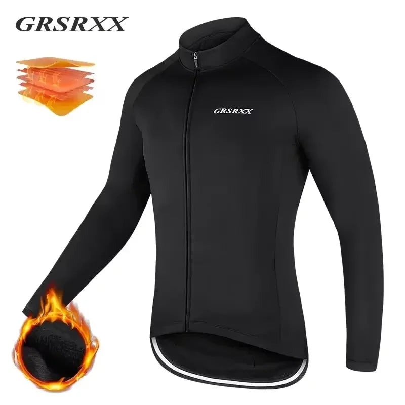 X-TIGER Men's Fleece-Lined Winter Cycling Jacket | Windproof