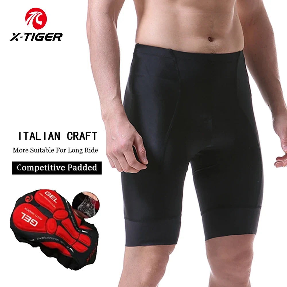 X-TIGER Men's 3D Gel Pad Cycling Shorts | Compression Bike Tights