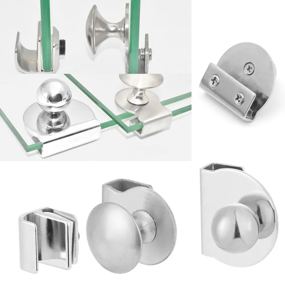 No-Drill Steel Glass Door Handle & Cabinet Drawer Pull Knob