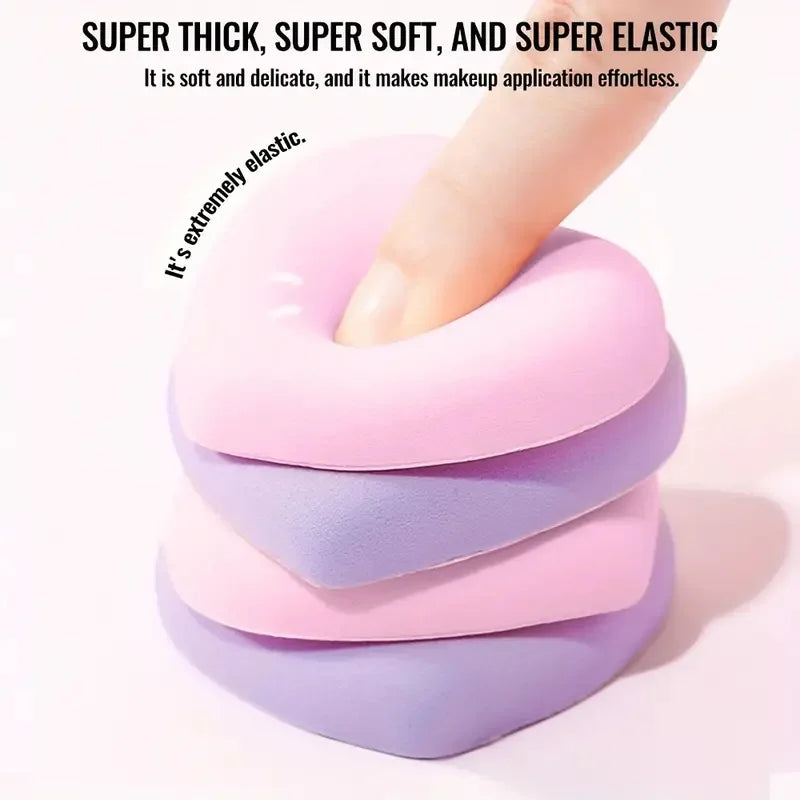 6-Pack Heart-Shaped Makeup Sponge Puffs – Dry & Wet Use